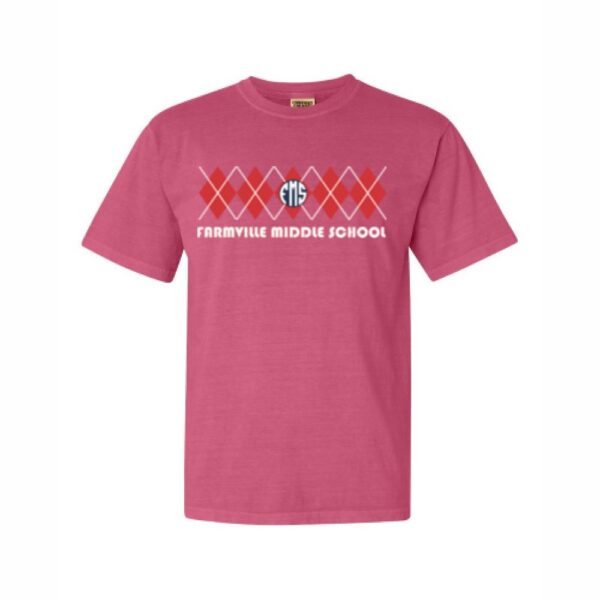 Alternative view of Farmville Middle School Comfort Colors T-Shirt | Distressed Patriots Design | Multiple Colors
