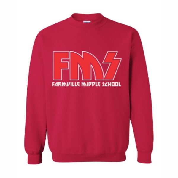 Alternative view of Farmville Middle School Sweatshirt | FMS Kiss Design | Multiple Logo