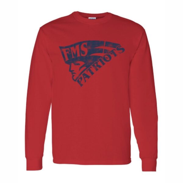 Alternative view of Farmville Middle School | Long-Sleeve T-Shirt | Distressed Patriots Design | Multiple Colors