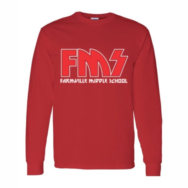 Alternative view of Farmville Middle School | Long-Sleeve T-Shirt | FMS Kiss Design | Multiple Colors