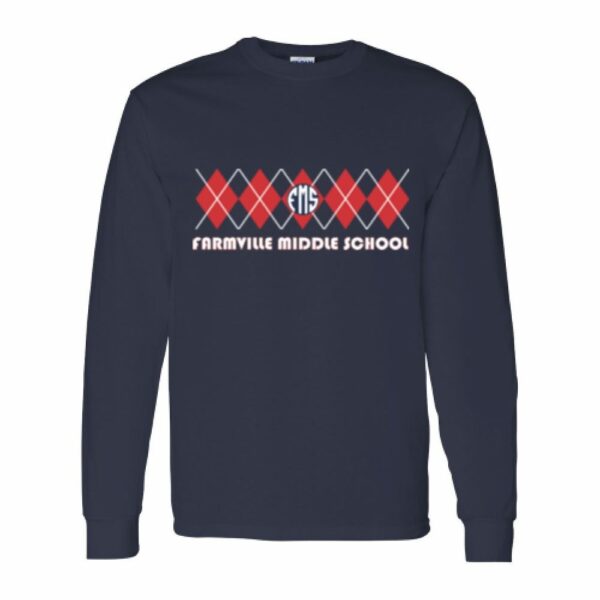 Alternative view of Farmville Middle School | Long-Sleeve T-Shirt | FMS Argyle Design | Multiple Colors
