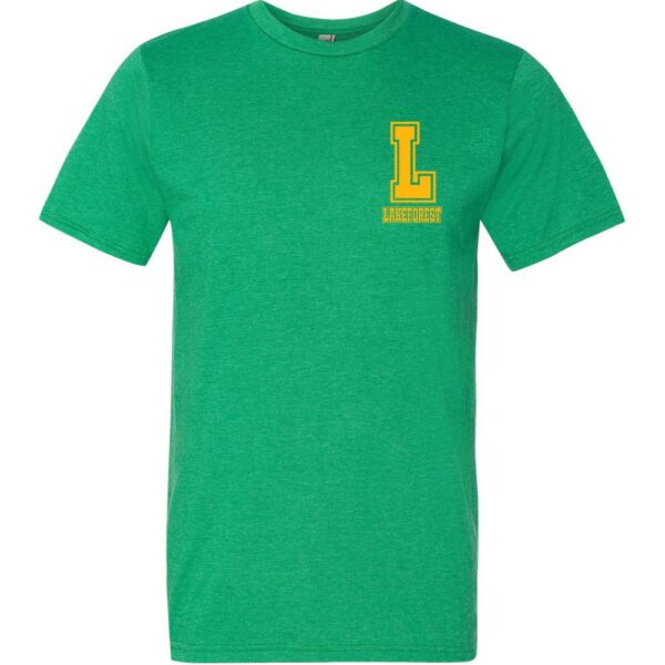 Alternative view of Lakeforest Heathered Tee | Collegiate L Logo | Multiple Colors