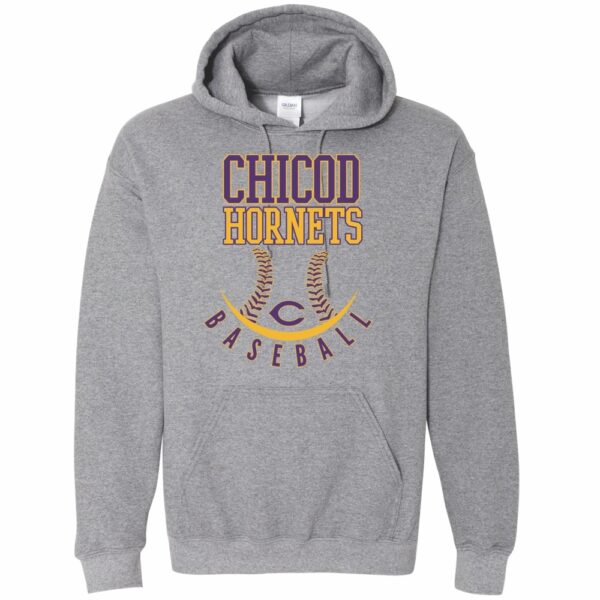 Alternative view of Chicod Baseball | Cotton Hooded Sweatshirt | Multiple Colors