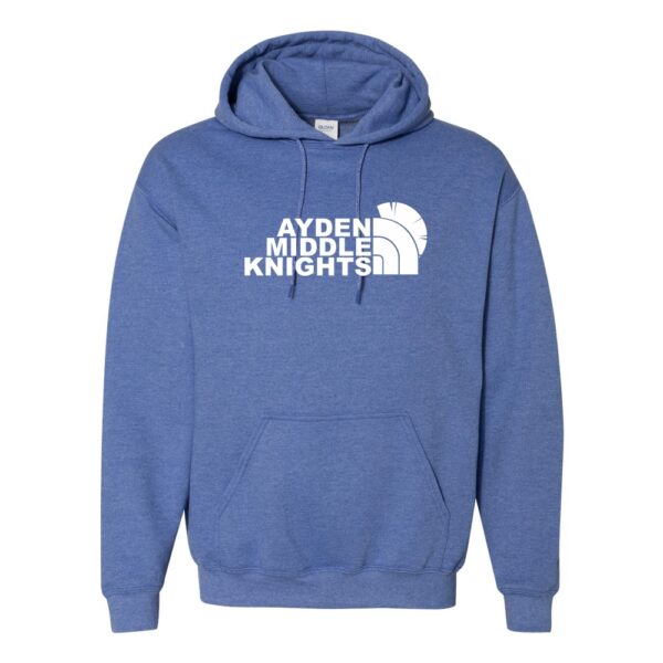 Alternative view of Ayden Middle  | Ayden Middle Knights Logo | Cotton Hooded Sweatshirt | Multiple Colors