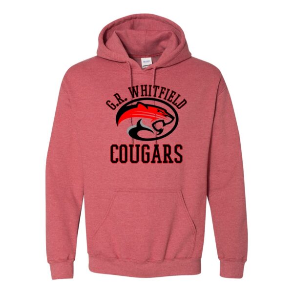 Alternative view of GR Whitfield | Cougar Head Logo | Cotton Hooded Sweatshirt | Multiple Colors