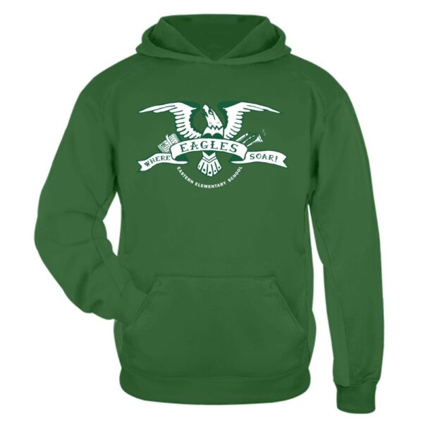 Alternative view of Green Eagle | Eastern Elementary Performance Hoodie | Multiple Colors