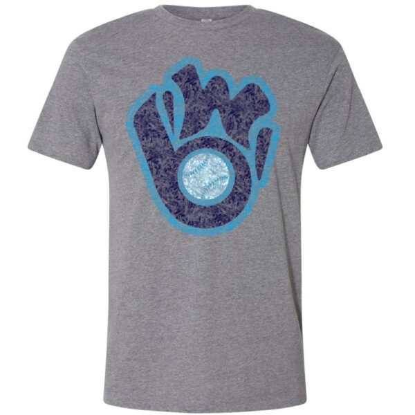 Alternative view of Brown & Wood Baseball Cotton Tee | Multiple Colors | Distressed Glove Logo