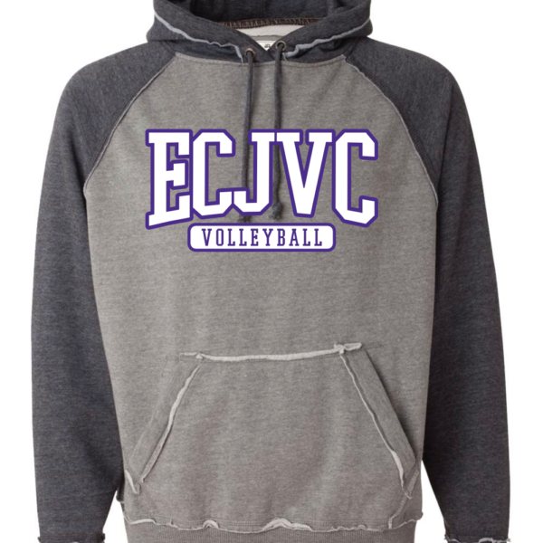 ECJVC | ECJVC Arch| Vintage Heather Hooded Sweatshirt