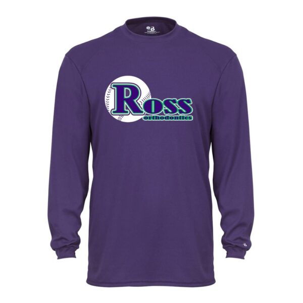 Alternative view of Ross Baseball Long-Sleeve Performance Tee | Full Front Logo