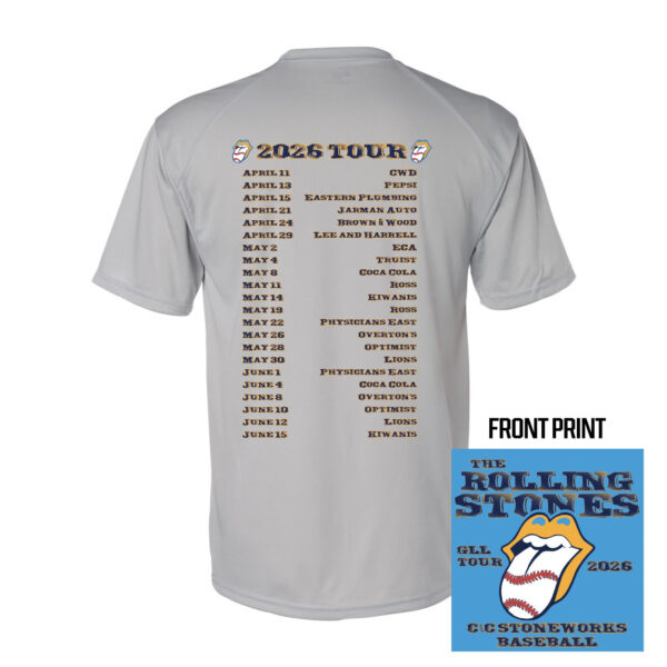 Alternative view of C&C Baseball Basic Performance Tee | 2026 Concert Dates Logo