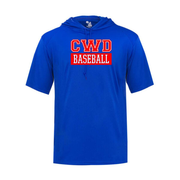 Alternative view of CWD | CWD Baseball Logo | Short-Sleeve Hooded Performance T-Shirt