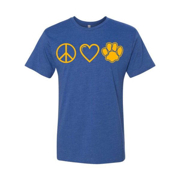 Alternative view of Sugg Bundy Elementary Cotton Tee | Peace, Love, Paw | Multiple Colors