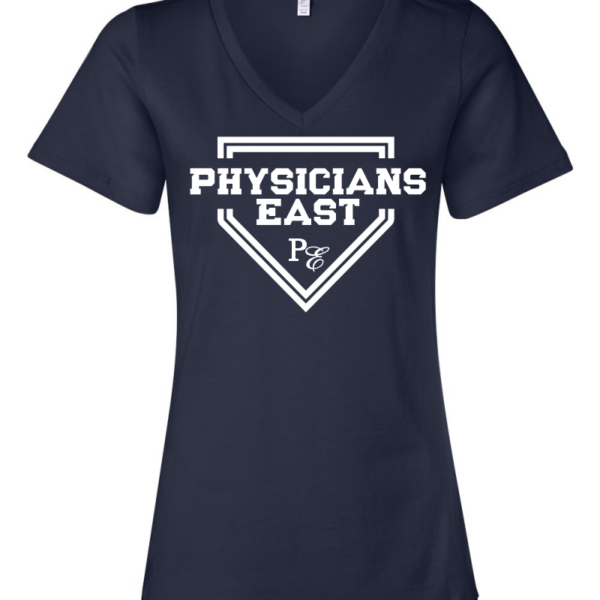 Physicians East Baseball | Plate Design | Ladies V-Neck Tee