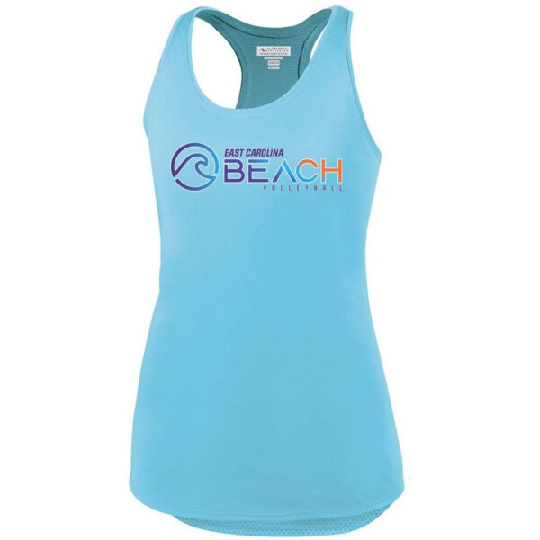 EC Beach | Women's Sojourner Tank | Orange Wave Word Logo