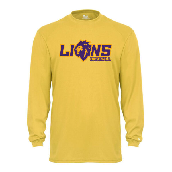 Alternative view of Lions Baseball | Lion Head Logo | Long-Sleeve Performance Tee