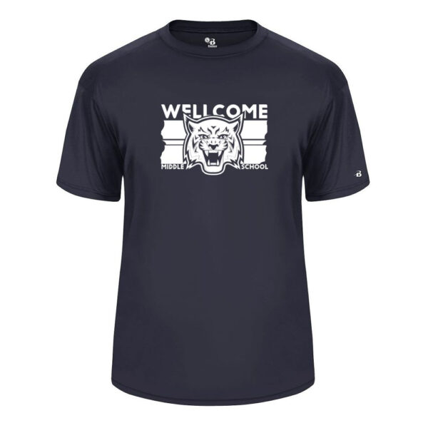 Alternative view of Wellcome Middle School | Stripes Logo | Performance Tee
