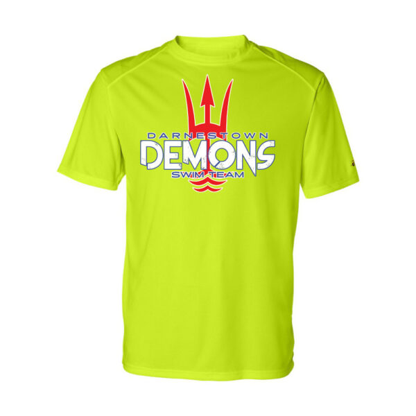 Alternative view of Darnestown Swim Team | Block Logo | Neon Performance T-Shirts