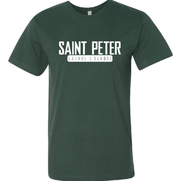 Alternative view of Saint Peter Catholic School | SPCS Block Logo | Cotton Tee |  Multiple Colors