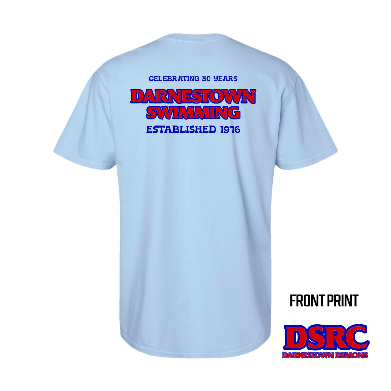 Darnestown Swim Team | Anniversary Logo | Short-Sleeve Comfort Colors - Image 2