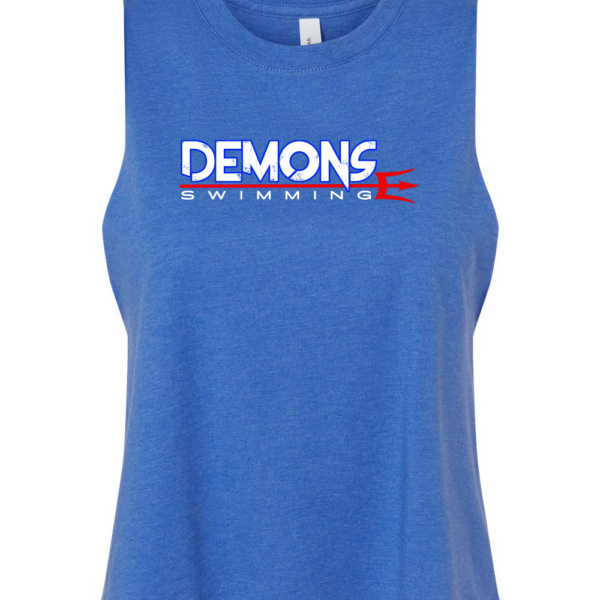 Alternative view of Darnestown Swim Team | Block Logo | Cropped Muscle Racerback Tank Top