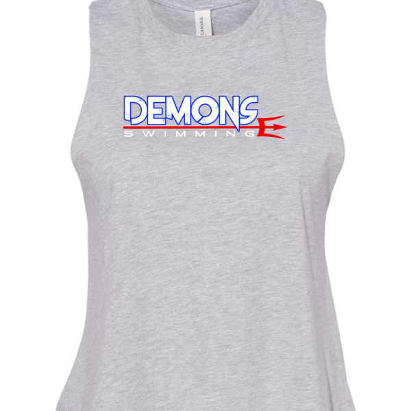 Darnestown Swim Team | Block Logo | Cropped Muscle Racerback Tank Top
