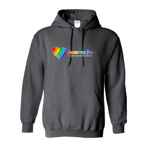 Alternative view of Church For All | 100% of Proceeds Benefit Cedarbridge Love Wins | Cotton Hooded Sweatshirt