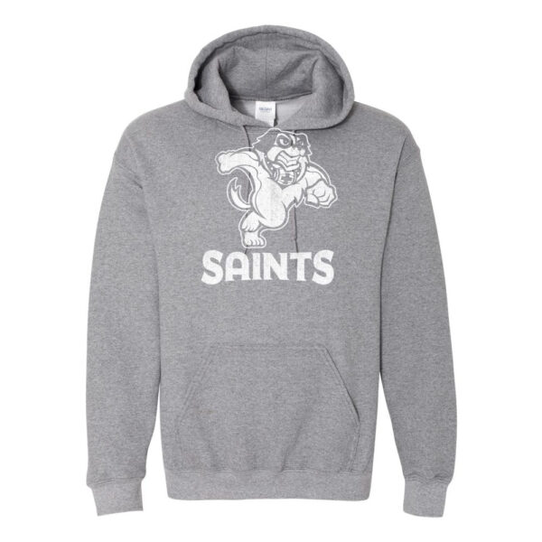 Alternative view of John Paul II | Distressed Mascot | Cotton Hooded Sweatshirt | Multiple Colors