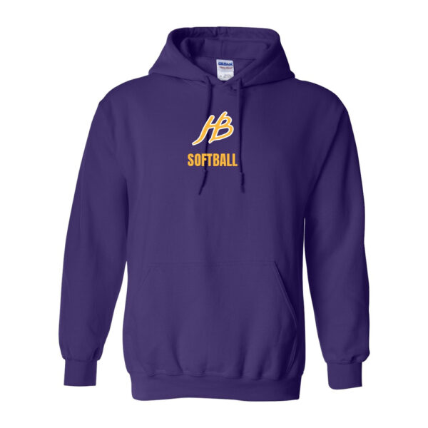 Alternative view of Heartbreakers Softball | Cotton Hooded Sweatshirt