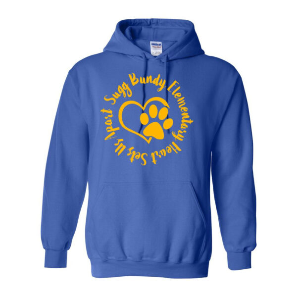 Alternative view of Sugg Bundy Elementary Cotton Hooded Sweatshirt | Heart Sets Us Apart | Multiple Colors