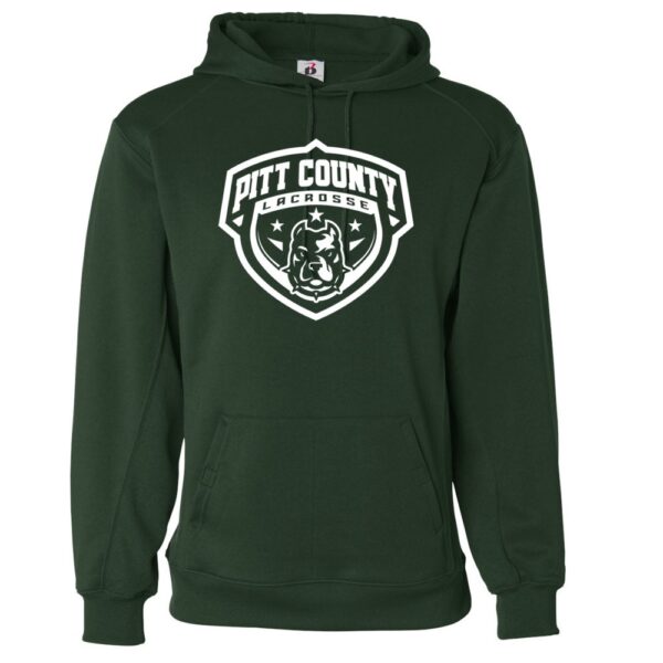 Alternative view of Pitt County Lacrosse Cotton Hooded Sweatshirt | Shield Logo | Multiple Colors