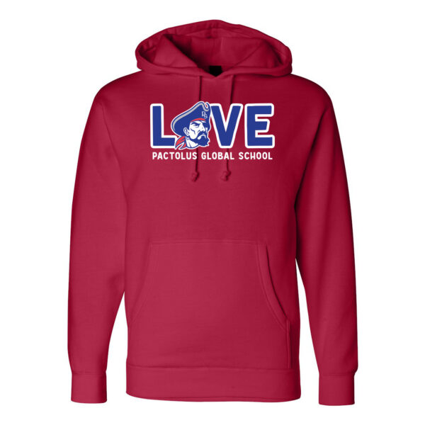 Alternative view of Pactolus Global | Love Design | Hooded Sweatshirt