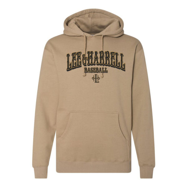 Alternative view of Lee & Harrell Baseball | Word Arch Logo | Cotton Hooded Sweatshirt