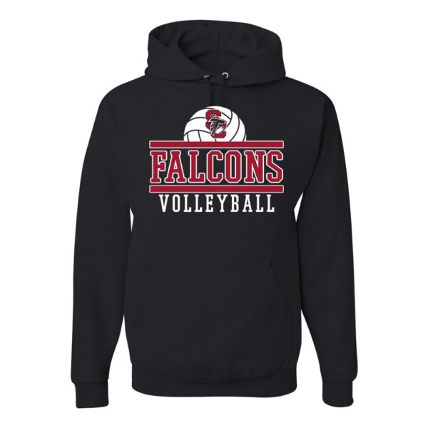 South Central Volleyball | Cotton Hooded Sweatshirt | Falcons Volleyball Logo