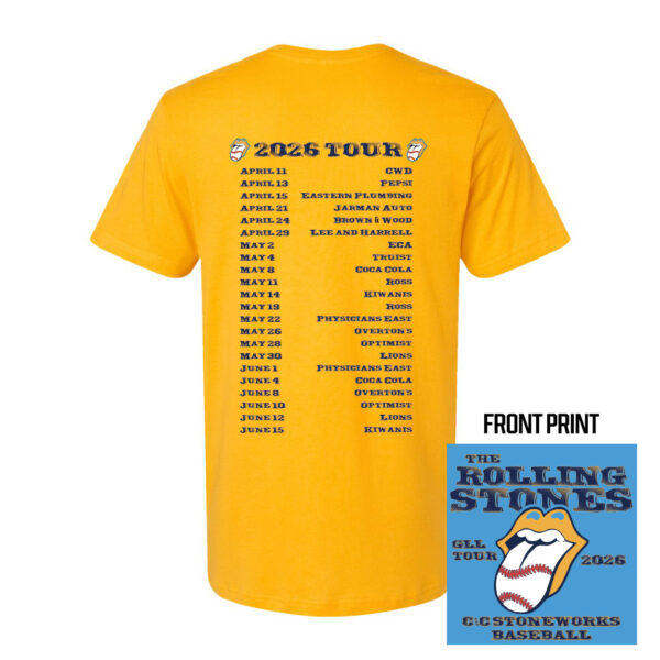 Alternative view of C&C Baseball Basic Cotton Tee | 2026 Concert Dates Logo | Multiple Colors