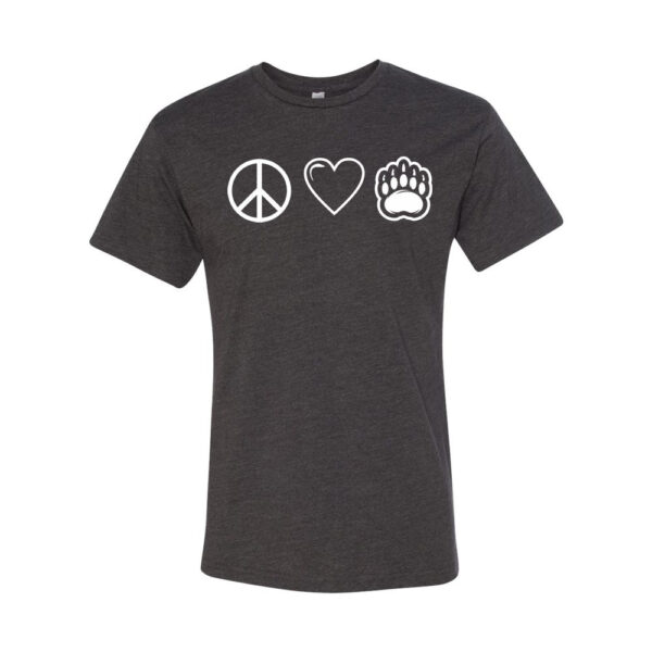 Alternative view of WH Robinson | Peace, Love, & Bears | Cotton T-Shirt | Multiple Colors