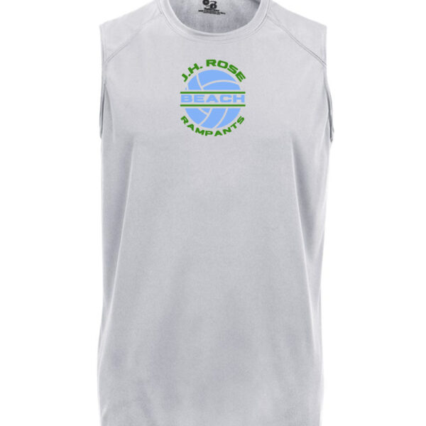 Alternative view of Rose Beach | Men's Sleeveless Tee | Small Logo Center - Select Design