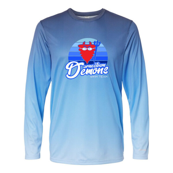 Alternative view of Darnestown Swim Team | Sunset Logo | Barbados Performance Pin Dot Long Sleeve T-Shirt